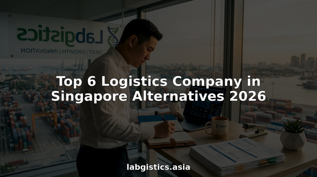 Logistics manager tracking shipments in Singapore office