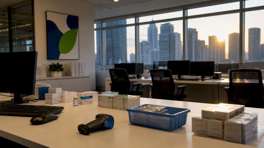 Healthcare supply chain logistics control room